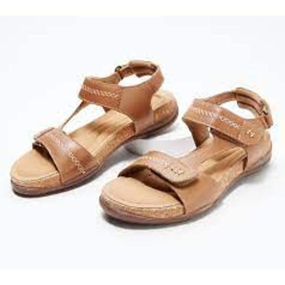 Clarks Roseville Mae women's Leather sling-back Sandals light Tan - Picture 2 of 5